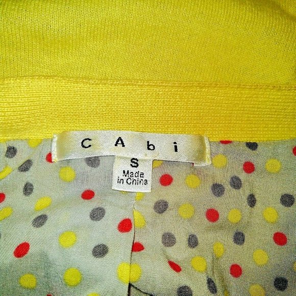 CAbi Womens Prepster Cardigan Size Small Yellow Cropped - Picture 6 of 8